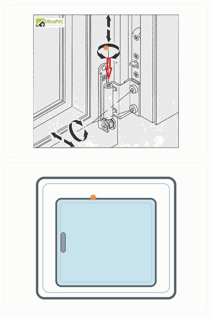 Animatie GIF pentru reglajul de sus inspre maner