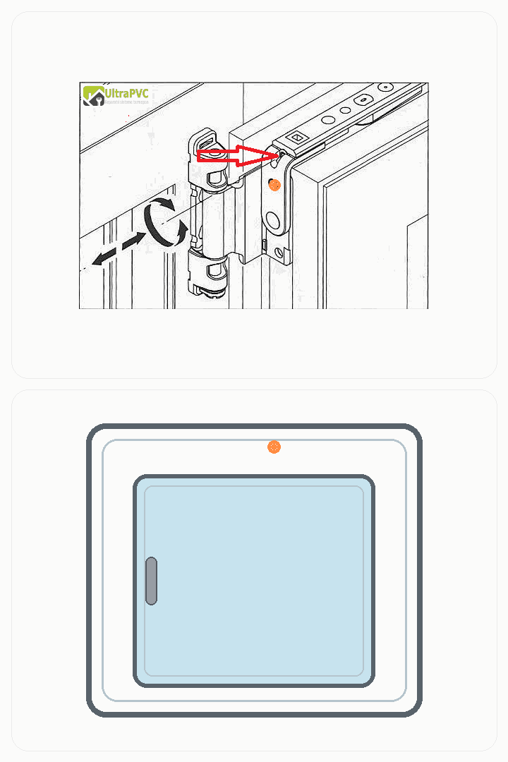 Animatie GIF pentru reglajul de sus pe latura balamalelor