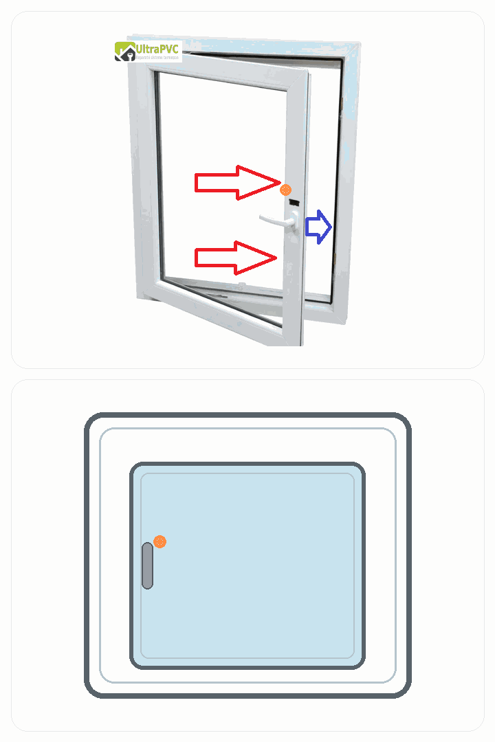 Animatie GIF pentru corectia de pe mijlocul laturii cu manerul